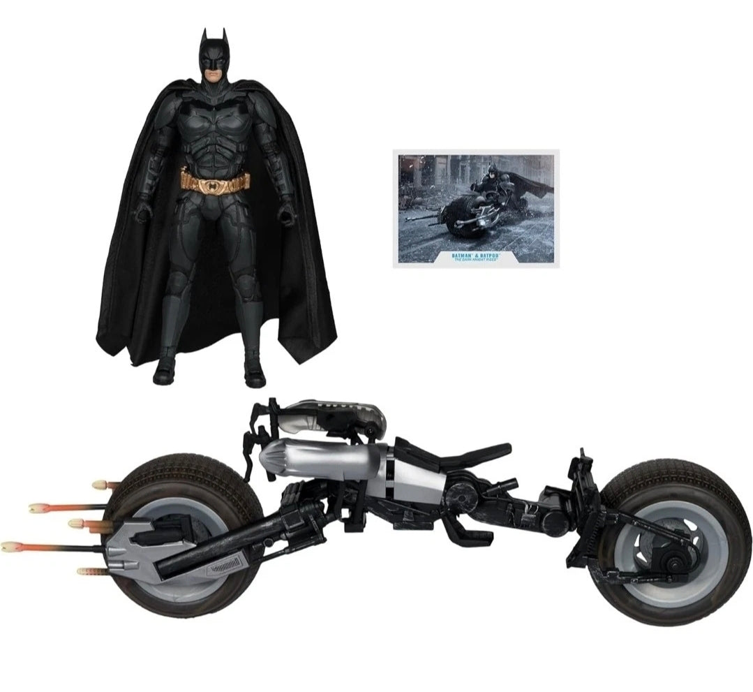 DC Multiverse Batman & Batpod The Dark Knight Rises Gold Label 7" Fig Mcfarlane