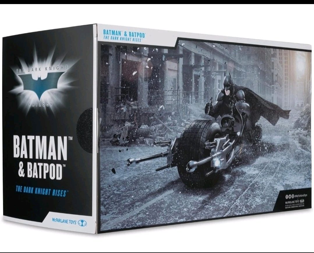 DC Multiverse Batman & Batpod The Dark Knight Rises Gold Label 7" Fig Mcfarlane